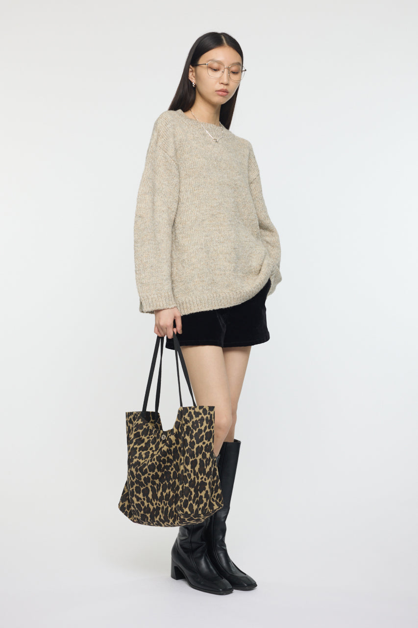 BRUSHED OVERSIZED SWEATER Light Beige / Free