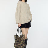 BRUSHED OVERSIZED SWEATER Light Beige / Free