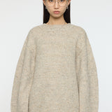 BRUSHED OVERSIZED SWEATER Light Beige / Free