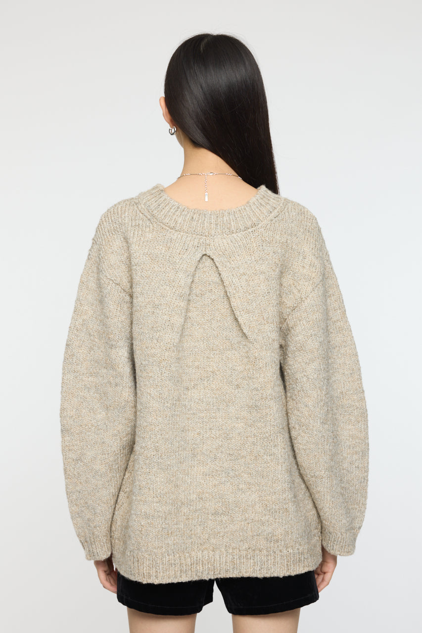 BRUSHED OVERSIZED SWEATER Light Beige / Free