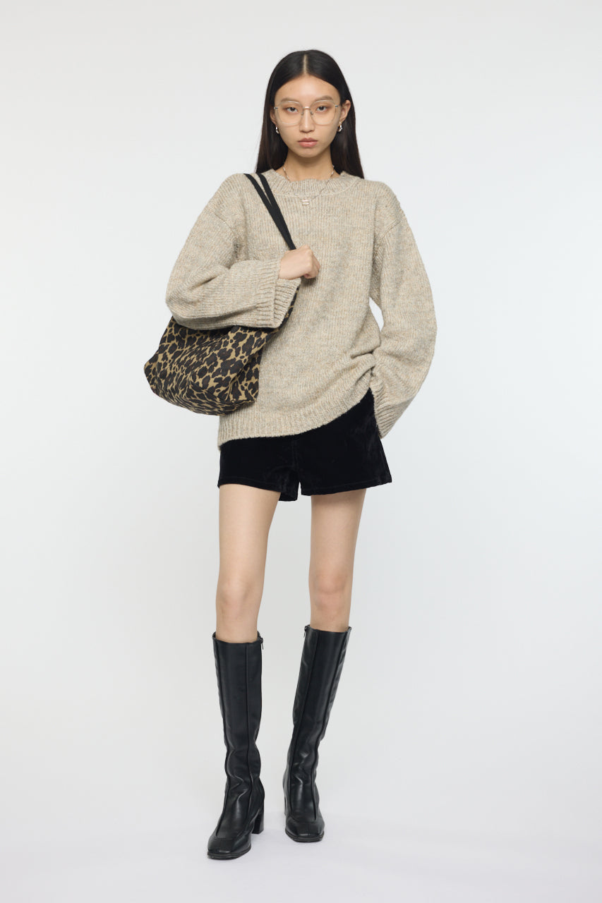 BRUSHED OVERSIZED SWEATER Light Beige / Free