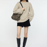 BRUSHED OVERSIZED SWEATER Light Beige / Free