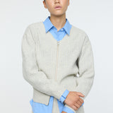 ZIP UP KNIT CARDIGAN