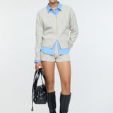 ZIP UP KNIT CARDIGAN