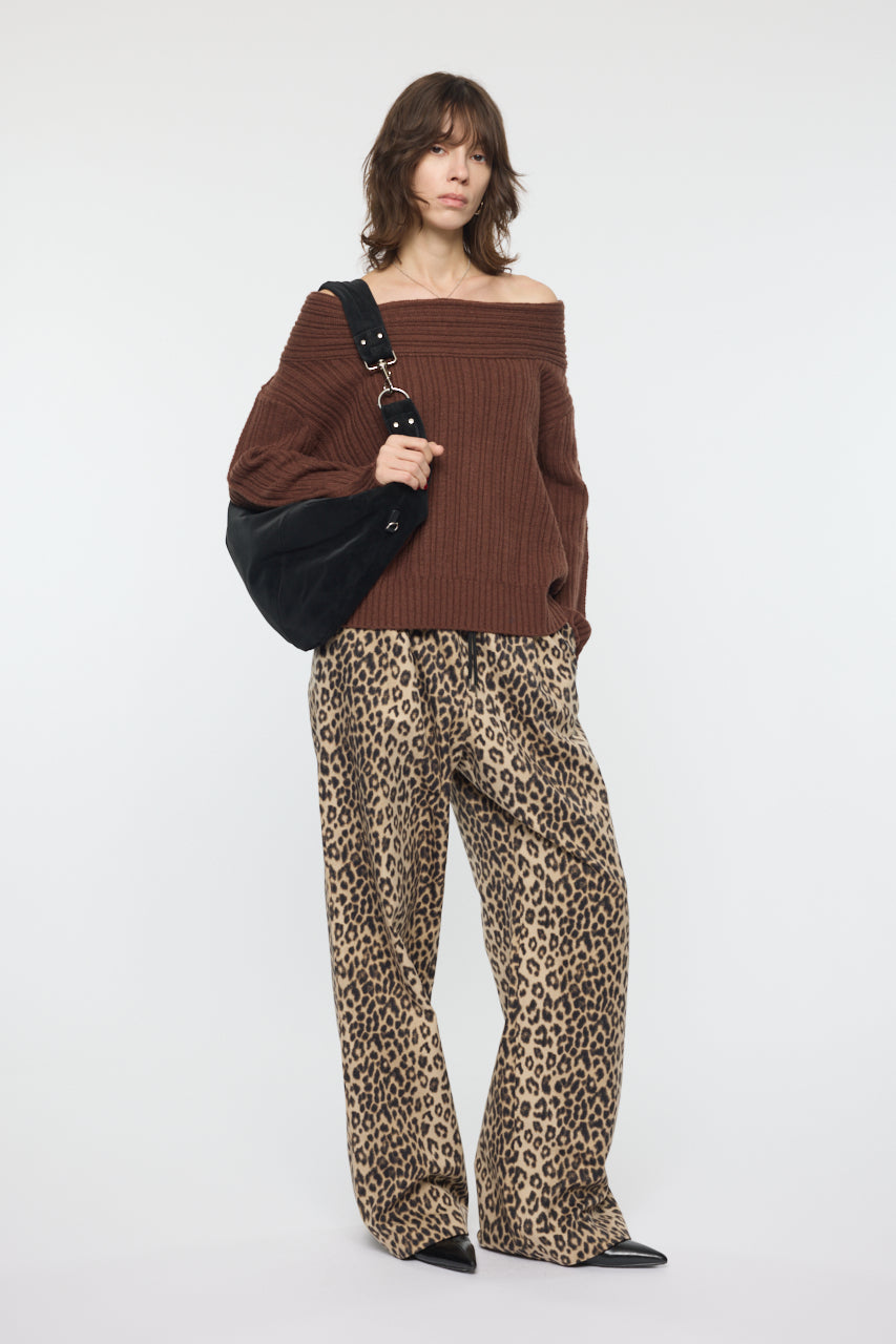 OVER RIB OFF SHOULDER Brown / Free