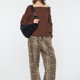 OVER RIB OFF SHOULDER Brown / Free