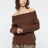 OVER RIB OFF SHOULDER Brown / Free