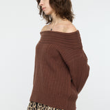 OVER RIB OFF SHOULDER Brown / Free