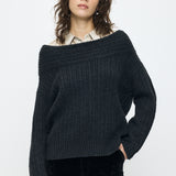 OVER RIB OFF SHOULDER Heather Gray / Free
