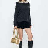 OVER RIB OFF SHOULDER Heather Gray / Free