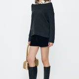 OVER RIB OFF SHOULDER Heather Gray / Free