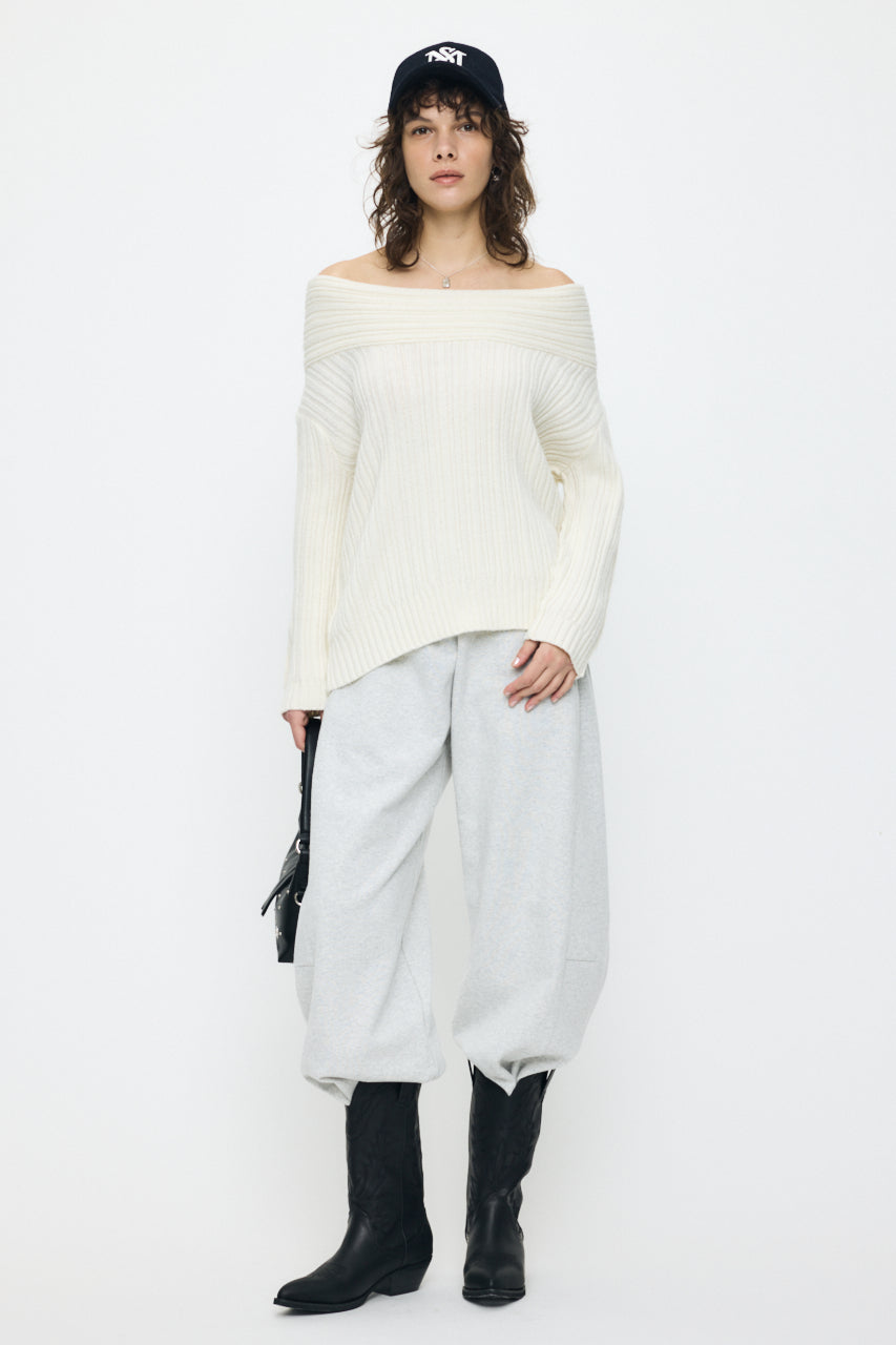 OVER RIB OFF SHOULDER Ivory / Free