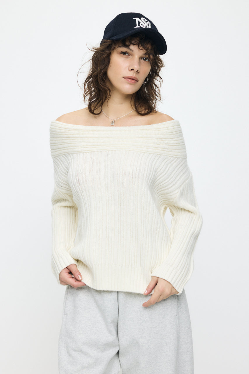 OVER RIB OFF SHOULDER Ivory / Free