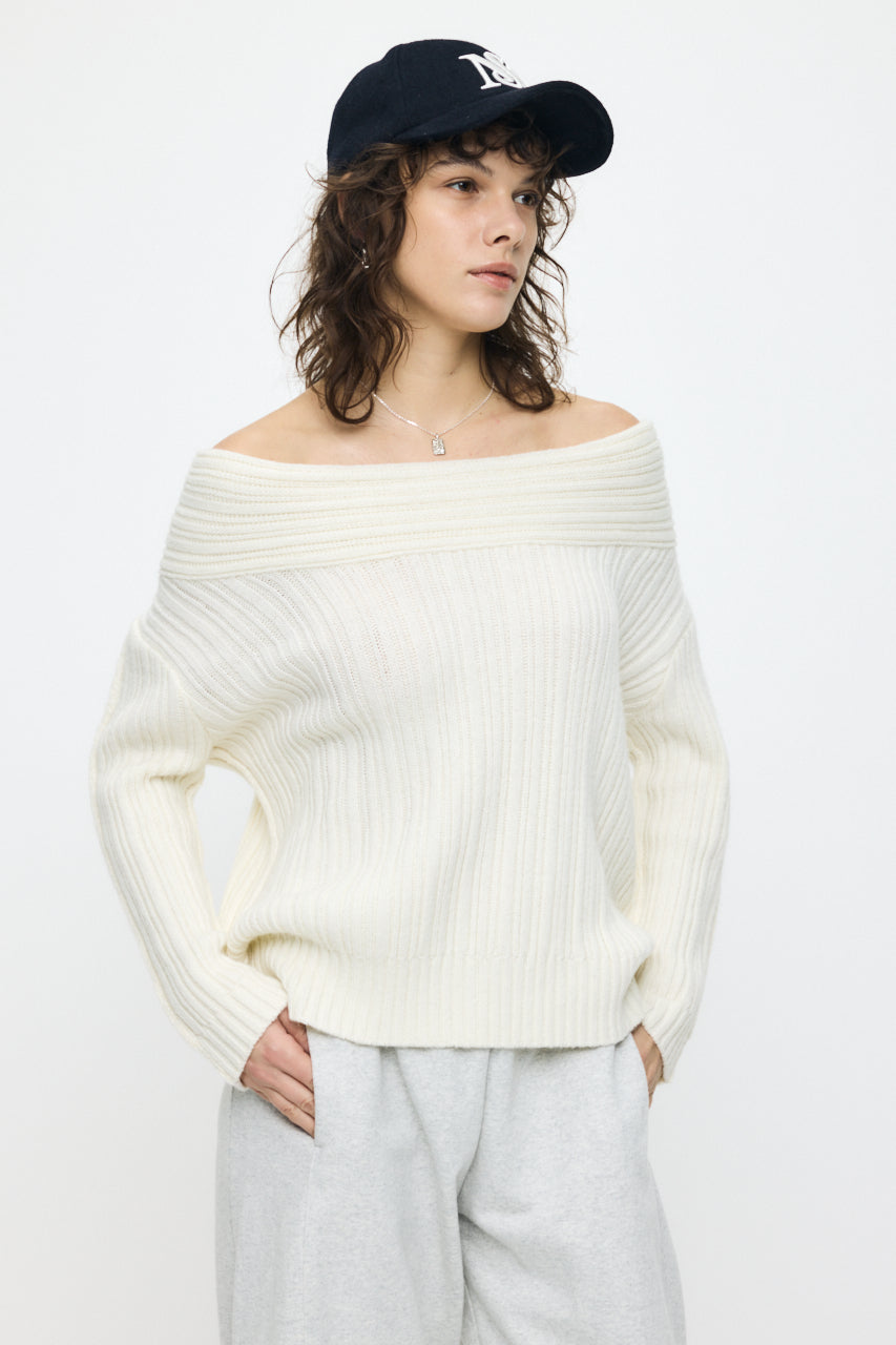 OVER RIB OFF SHOULDER Ivory / Free