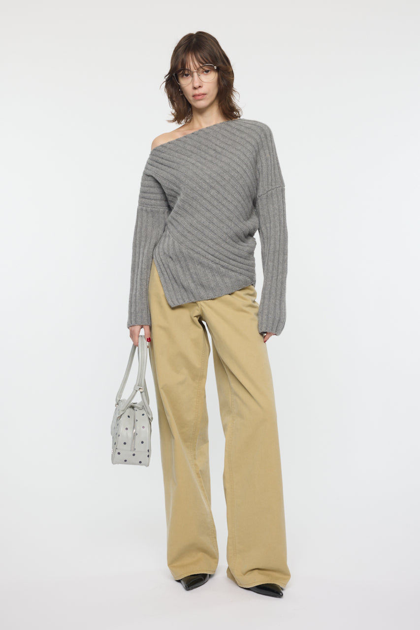 MOANDMO EMBROIDERY MINI SKIRT Heather Gray / Free