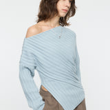 MOANDMO EMBROIDERY MINI SKIRT Light Blue / Free