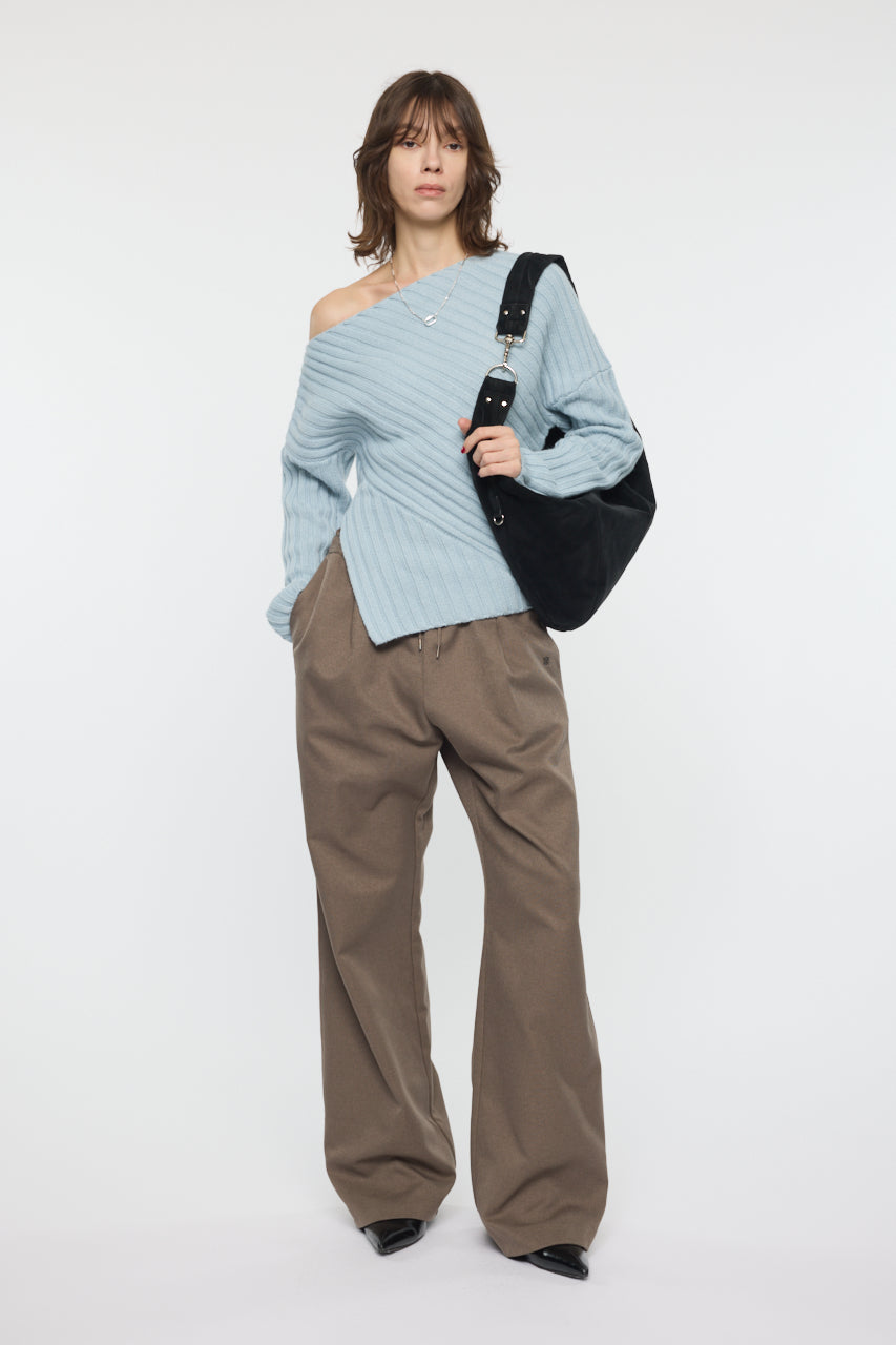 MOANDMO EMBROIDERY MINI SKIRT Light Blue / Free