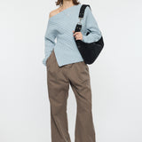 MOANDMO EMBROIDERY MINI SKIRT Light Blue / Free