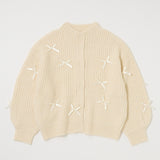 RIBBON FANCY CARDIGAN Ivory / Free