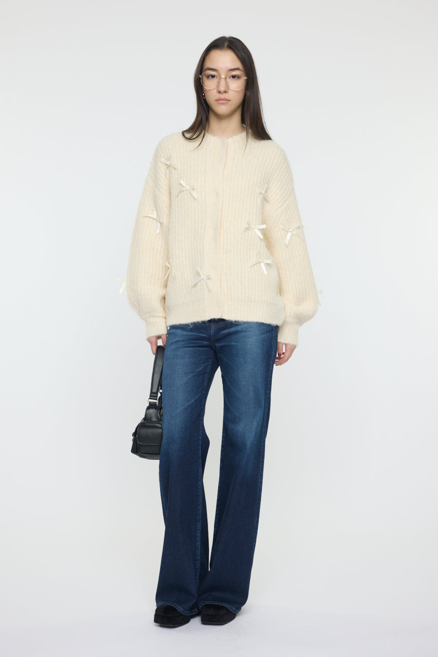 RIBBON FANCY CARDIGAN Ivory / Free