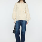 RIBBON FANCY CARDIGAN Ivory / Free