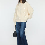 RIBBON FANCY CARDIGAN Ivory / Free