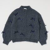 RIBBON FANCY CARDIGAN Navy / Free