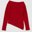ASYMMETRY SHOULDER CABLE KNIT Red / Free