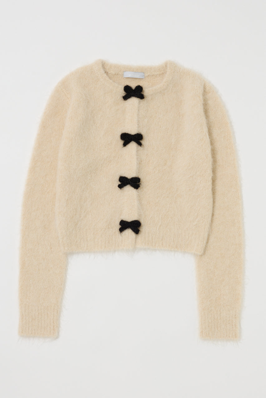 FRONT RIBBON CARDIGAN Ivory / Free