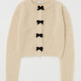 FRONT RIBBON CARDIGAN Ivory / Free