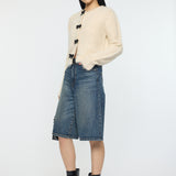 FRONT RIBBON CARDIGAN Ivory / Free