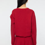 TIED RIBBON SWEATER & MINI SKIRT Red / 1 (S)