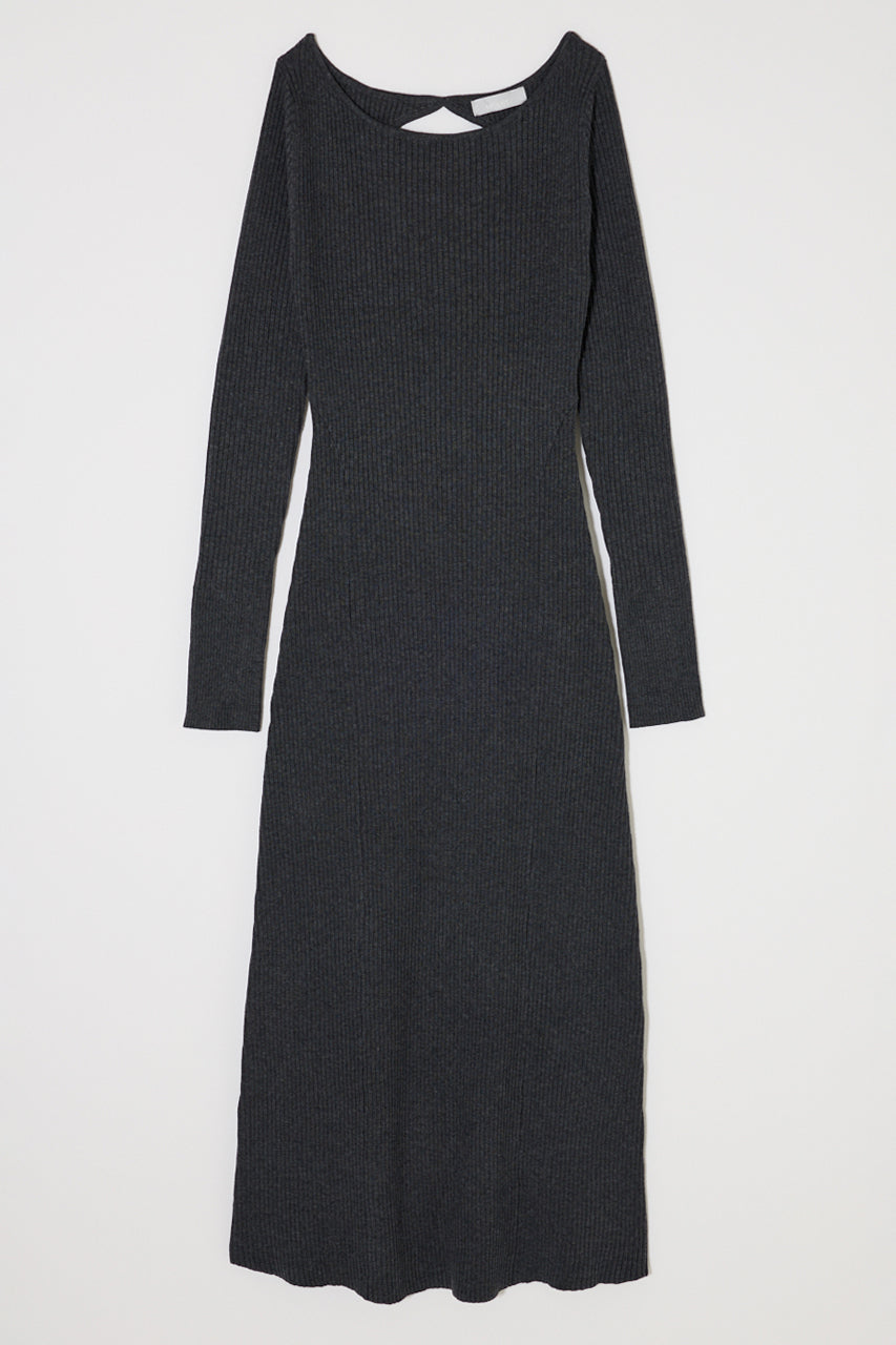 BACK OPEN LONG DRESS Charcoal / Free