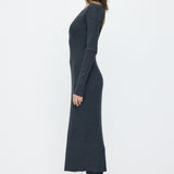 BACK OPEN LONG DRESS Charcoal / Free