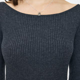 BACK OPEN LONG DRESS Charcoal / Free