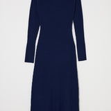 BACK OPEN LONG DRESS Navy / Free