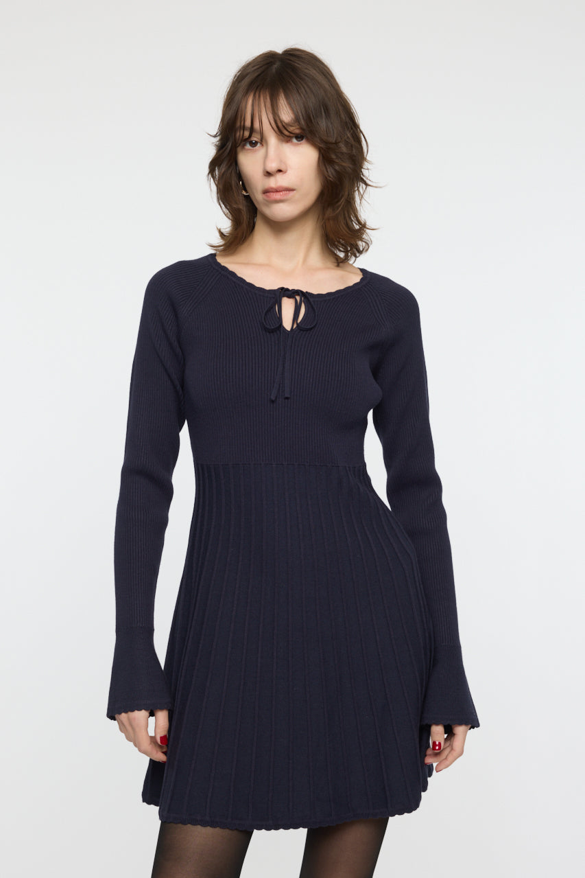 PICO RIBBON MINI DRESS Navy / 1 (S)