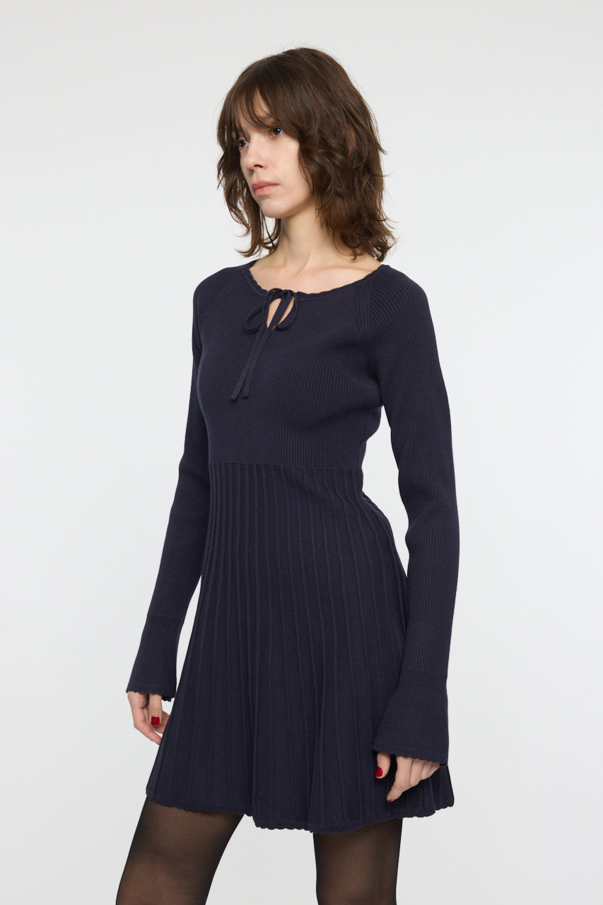 PICO RIBBON MINI DRESS Navy / 1 (S)