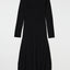 ASYMMETRY COLLAR KNIT DRESS Black / 1 (S)