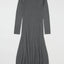 ASYMMETRY COLLAR KNIT DRESS Heather Gray / 1 (S)