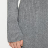 ASYMMETRY COLLAR KNIT DRESS Heather Gray / 1 (S)