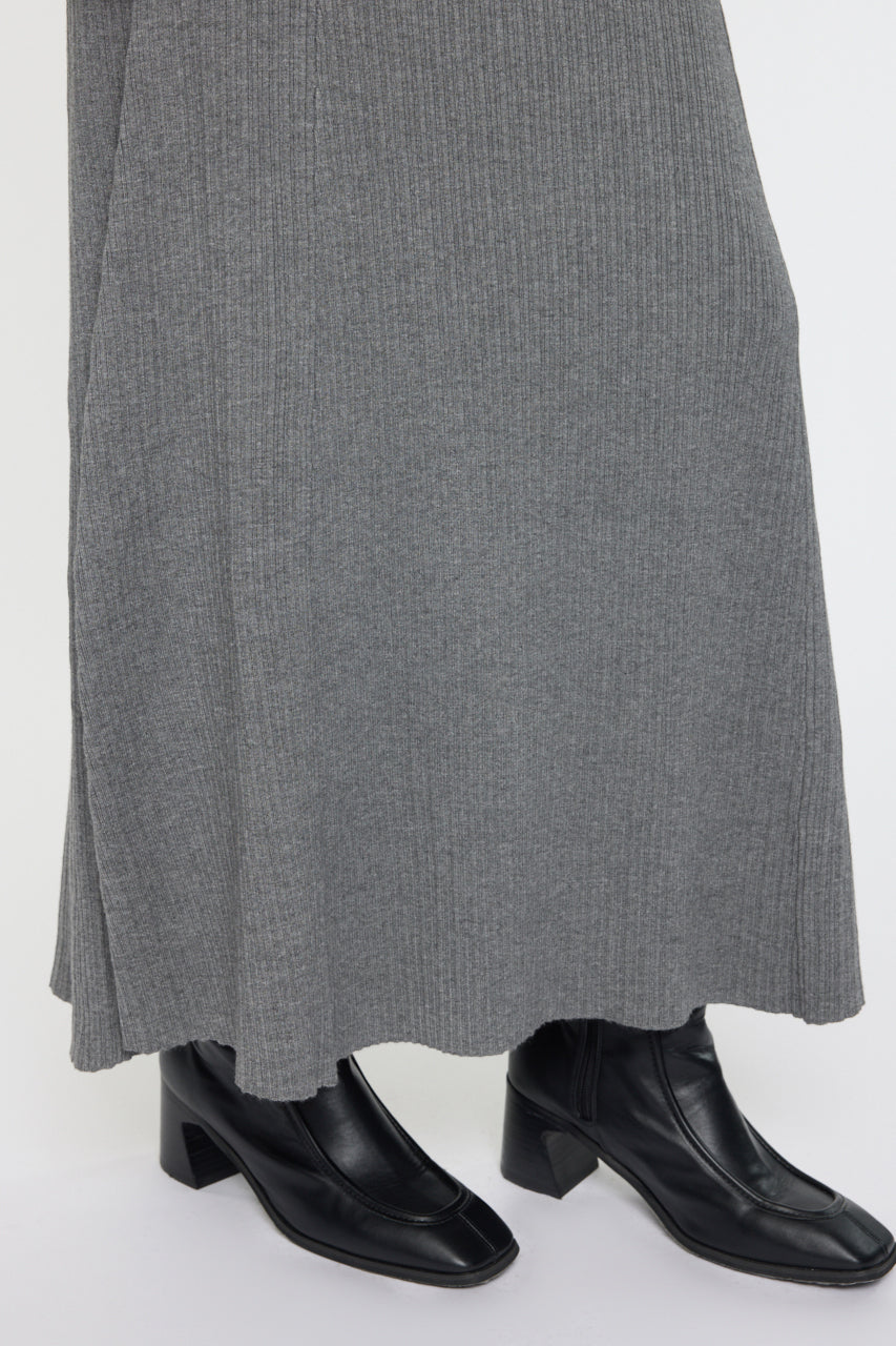 ASYMMETRY COLLAR KNIT DRESS Heather Gray / 1 (S)