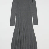 ASYMMETRY COLLAR KNIT DRESS Heather Gray / 1 (S)
