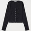FRONT BUTTON LACY LONG SLEEVE TOP Black / Free