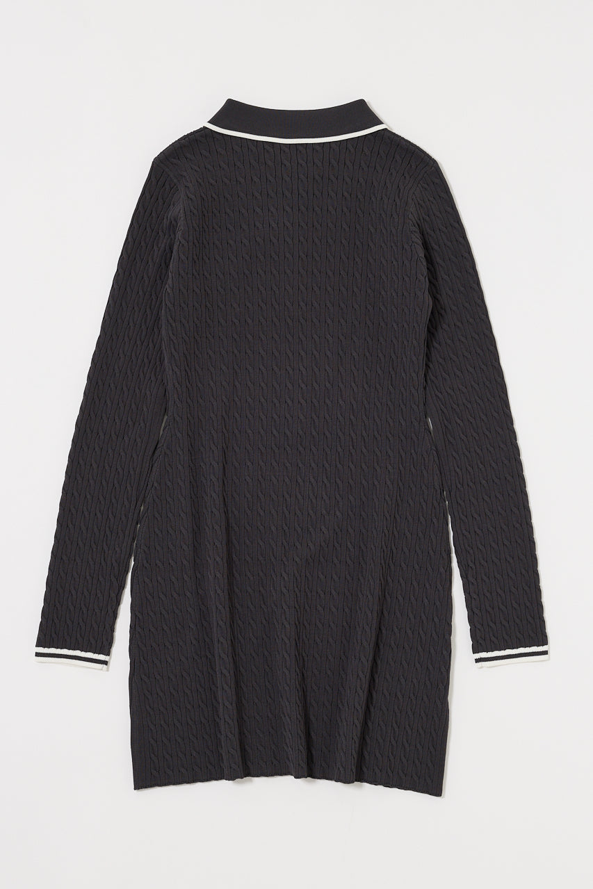 LOGO CABLE KNIT MINI DRESS Heather Gray / 1 (S)