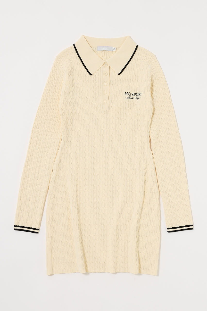 LOGO CABLE KNIT MINI DRESS Ivory / 1 (S)