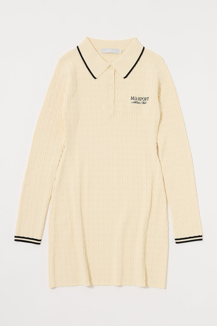 LOGO CABLE KNIT MINI DRESS Ivory / 1 (S)