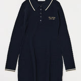 LOGO CABLE KNIT MINI DRESS Navy / 1 (S)