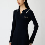 LOGO CABLE KNIT MINI DRESS Navy / 1 (S)
