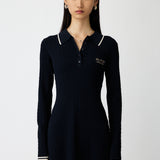 LOGO CABLE KNIT MINI DRESS Navy / 1 (S)